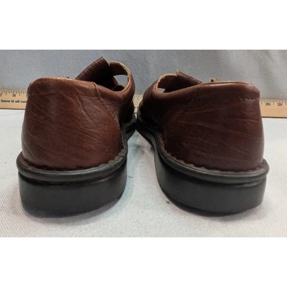 Josef Seibel Fisherman Shoes Mens 44 Brown Good Leather Monk Strap Handmade